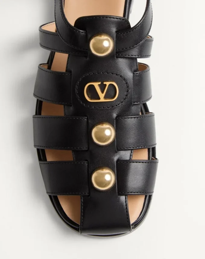 Sandales bateau en cuir de veau Vlogo Signature 20 mm Sandales bateau en cuir de veau Vlogo Signature 20 mm