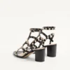 Sandales à bride cheville Rockstud en cuir de veau 60 mm