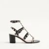Sandales à bride cheville Rockstud en cuir de veau 60 mm