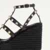 Sandales compensées à bride cheville Rockstud en cuir de veau 95 mm Sandales compensées à bride cheville Rockstud en cuir de veau 95 mm