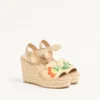 Sandales compensées en raphia Bribri avec broderies florales 115 mm Sandales compensées en raphia Bribri avec broderies florales 115 mm
