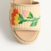 Sandales compensées en raphia Bribri avec broderies florales 115 mm Sandales compensées en raphia Bribri avec broderies florales 115 mm