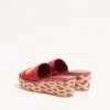 Sandales compensées en raphia Bribri avec broderies florales 65 mm