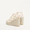 Sandales compensées à lanières en cuir de veau Rockstud 95 mm