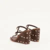Sandales compensées Rockstud en cuir de veau avec broderie Cornely 100 mm Sandales compensées Rockstud en cuir de veau avec broderie Cornely 100 mm