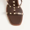 Sandales compensées Rockstud en cuir de veau avec broderie Cornely 100 mm Sandales compensées Rockstud en cuir de veau avec broderie Cornely 100 mm