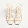 Sandales compensées Rockstud en cuir de veau avec broderies Cornely 80 mm