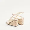 Sandales compensées Rockstud en cuir de veau avec broderies Cornely 80 mm