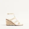 Sandales compensées Rockstud en cuir de veau avec broderies Cornely 80 mm