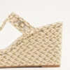 Sandales compensées Rockstud en cuir nappa laminé 90 mm
