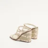 Sandales compensées Rockstud en cuir nappa laminé avec broderie Cornely 100 mm