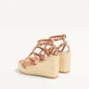 Sandales compensées Rockstud à lanières en cuir de veau 95 mm
