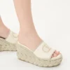 Sandales compensées Vlogo Torchon en cuir nappa 100 mm
