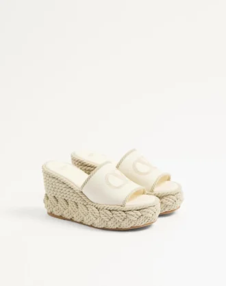 Sandales compensées Vlogo Torchon en cuir nappa 100 mm Sandales compensées Vlogo Torchon en cuir nappa 100 mm
