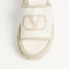 Sandales compensées Vlogo Torchon en cuir nappa 100 mm