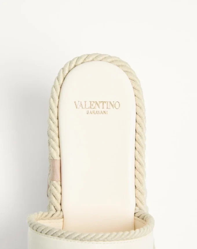 Sandales compensées Vlogo Torchon en cuir nappa 100 mm