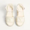 Sandales compensées Vlogo Torchon en cuir nappa 130 mm