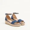Sandales à double plateforme Rockstud en denim 55 mm Sandales à double plateforme Rockstud en denim 55 mm