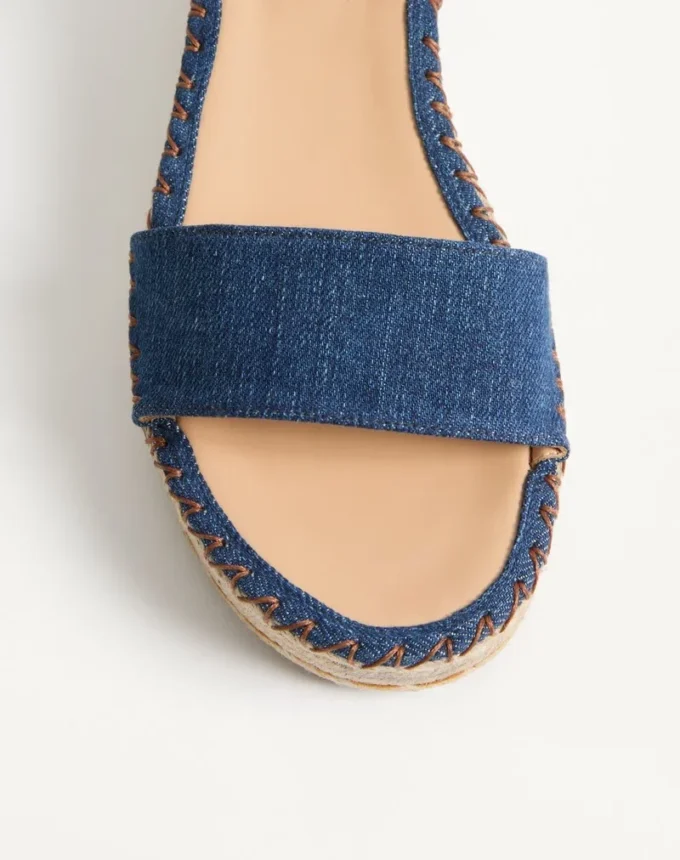 Sandales à double plateforme Rockstud en denim 55 mm Sandales à double plateforme Rockstud en denim 55 mm