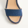Sandales à double talon compensé Rockstud en denim 105 mm Sandales à double talon compensé Rockstud en denim 105 mm