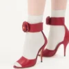 Sandales en cuir de chevreau Drip Rose avec cristaux 105 mm Sandales en cuir de chevreau Drip Rose avec cristaux 105 mm