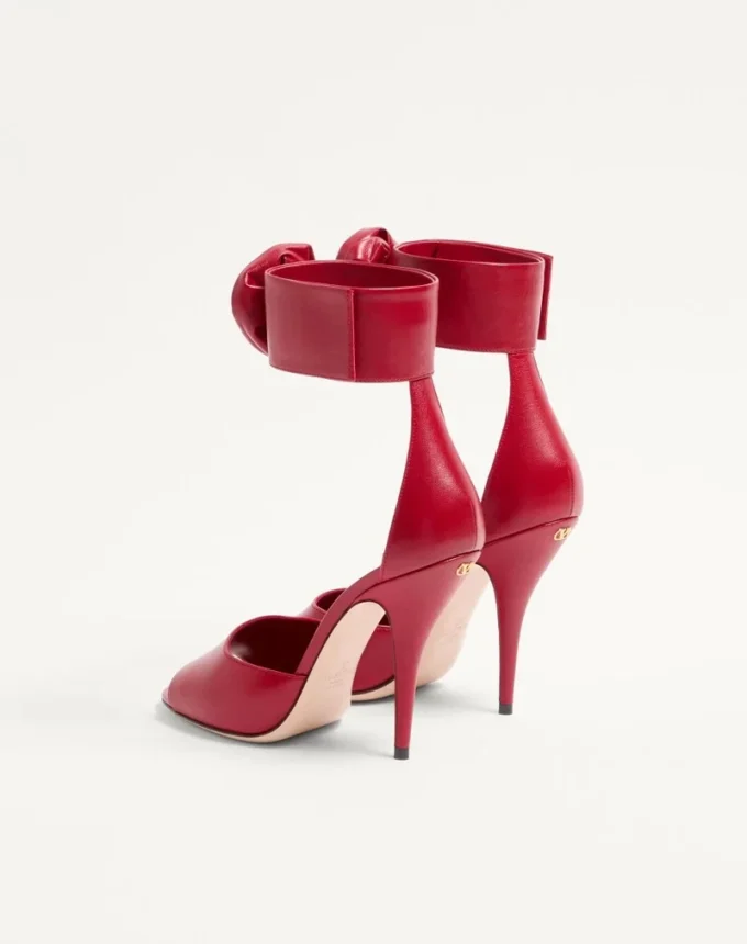 Sandales en cuir de chevreau Drip Rose avec cristaux 105 mm Sandales en cuir de chevreau Drip Rose avec cristaux 105 mm