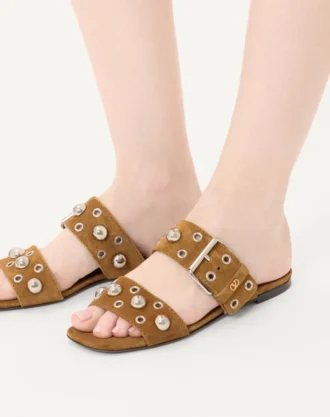Sandales à enfiler Nellcôte en cuir croûte