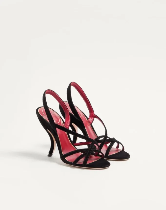 Sandales Fetishique en velours 105 mm