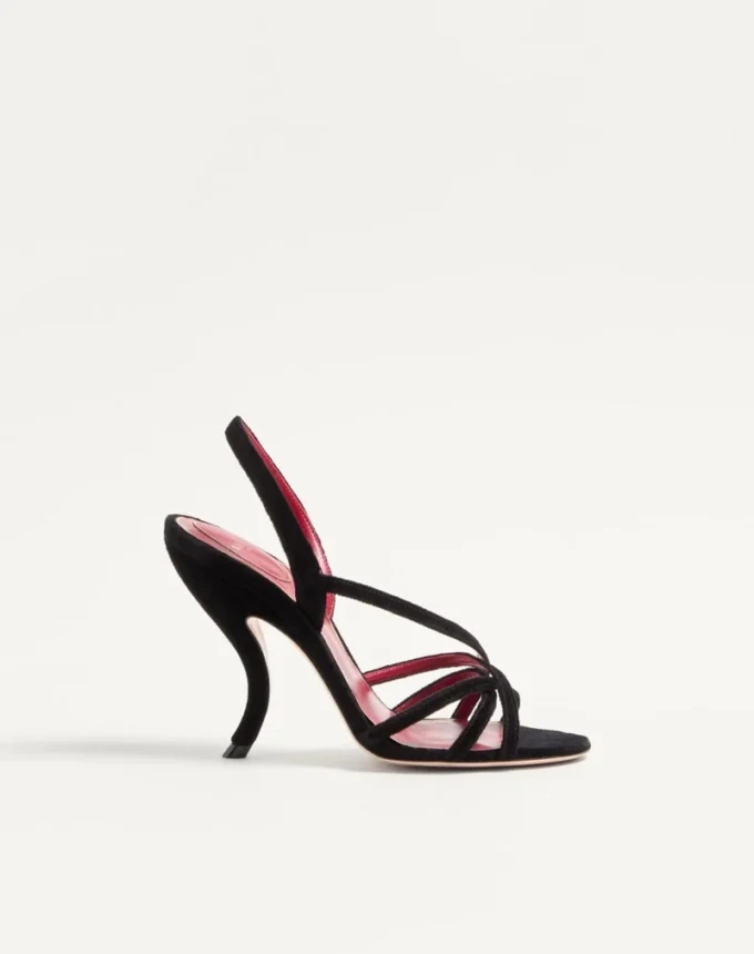 Sandales Fetishique en velours 105 mm