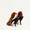 Sandales Fetishique en velours avec feuille en fourrure 105 mm Sandales Fetishique en velours avec feuille en fourrure 105 mm