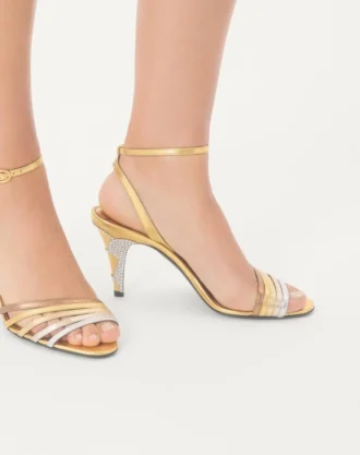 Sandales Ladycrush en cuir nappa laminé avec cristaux 85 mm Sandales Ladycrush en cuir nappa laminé avec cristaux 85 mm