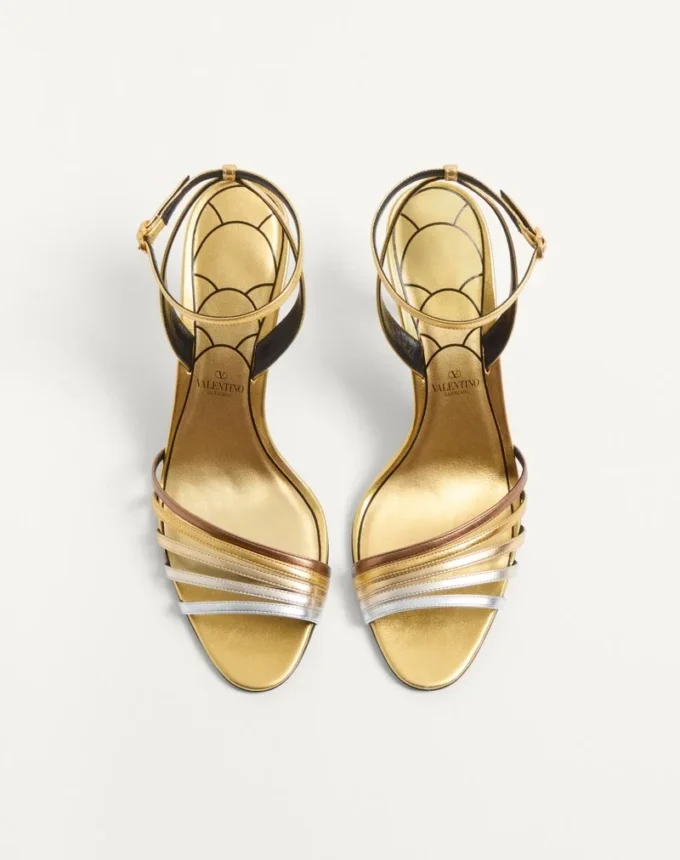 Sandales Ladycrush en cuir nappa laminé avec cristaux 85 mm Sandales Ladycrush en cuir nappa laminé avec cristaux 85 mm
