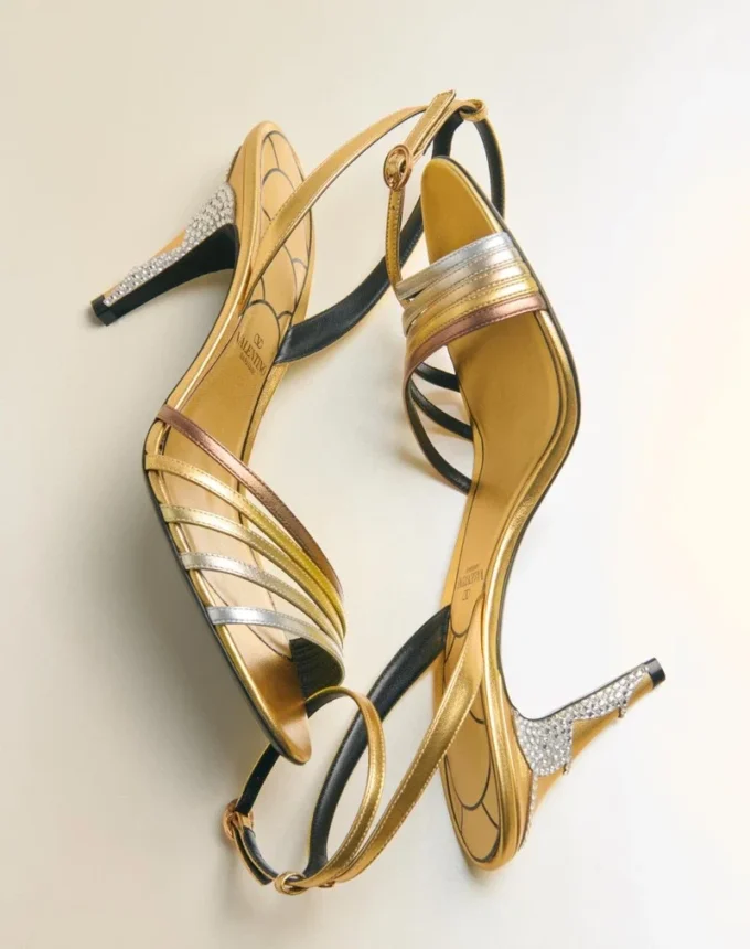 Sandales Ladycrush en cuir nappa laminé avec cristaux 85 mm Sandales Ladycrush en cuir nappa laminé avec cristaux 85 mm