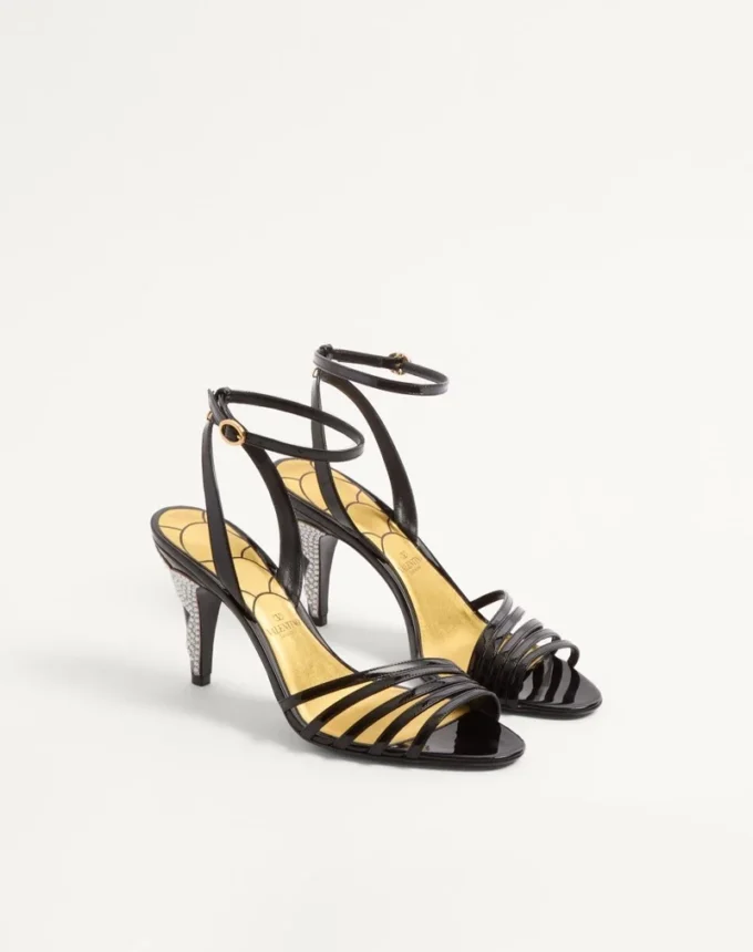 Sandales Ladycrush en cuir verni avec cristaux 85 mm Sandales Ladycrush en cuir verni avec cristaux 85 mm
