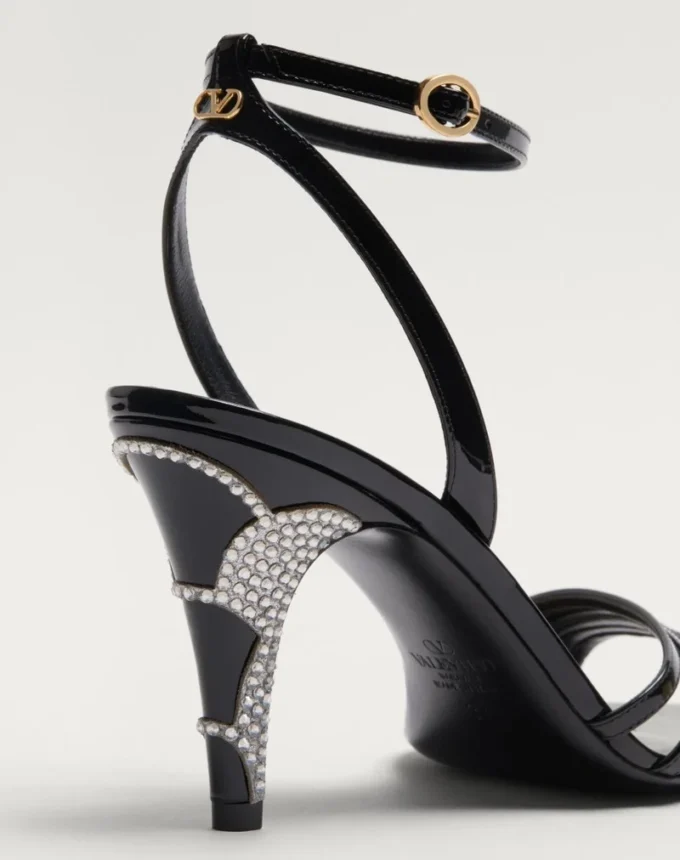 Sandales Ladycrush en cuir verni avec cristaux 85 mm Sandales Ladycrush en cuir verni avec cristaux 85 mm