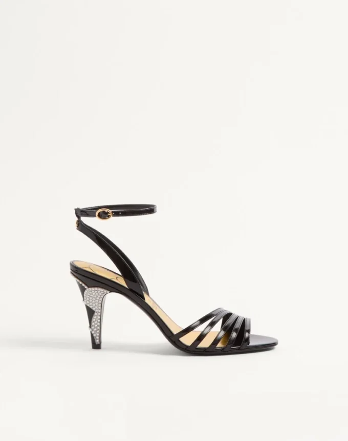 Sandales Ladycrush en cuir verni avec cristaux 85 mm Sandales Ladycrush en cuir verni avec cristaux 85 mm