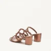 Sandales à lanières en cuir de veau métallisé Rockstud 60 mm