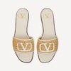 Sandales à lanières en raphia tissé avec signature VLogo, 80 mm Sandales à lanières en raphia tissé avec signature VLogo, 80 mm