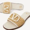 Sandales à lanières en raphia tissé avec signature VLogo, 80 mm Sandales à lanières en raphia tissé avec signature VLogo, 80 mm