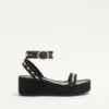 Sandales à plateforme Rockstud en cuir de veau 45 mm Sandales à plateforme Rockstud en cuir de veau 45 mm