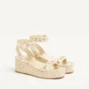 Sandales à plateforme Rockstud en cuir nappa laminé 45 mm Sandales à plateforme Rockstud en cuir nappa laminé 45 mm
