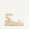 Sandales à plateforme Rockstud en cuir nappa laminé 45 mm Sandales à plateforme Rockstud en cuir nappa laminé 45 mm