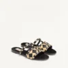 Sandales Rockstud avec broderie en raphia à carreaux