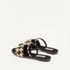 Sandales Rockstud avec broderie en raphia à carreaux