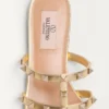 Sandales Rockstud en cuir nappa laminé