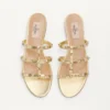 Sandales Rockstud en cuir nappa laminé