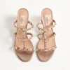 Sandales Rockstud en cuir nappa laminé 60 mm