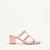 Sandales Rockstud en cuir nappa laminé 60 mm