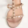 Sandales Rockstud en cuir nappa laminé 60 mm