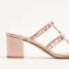 Sandales Rockstud en cuir nappa laminé 60 mm